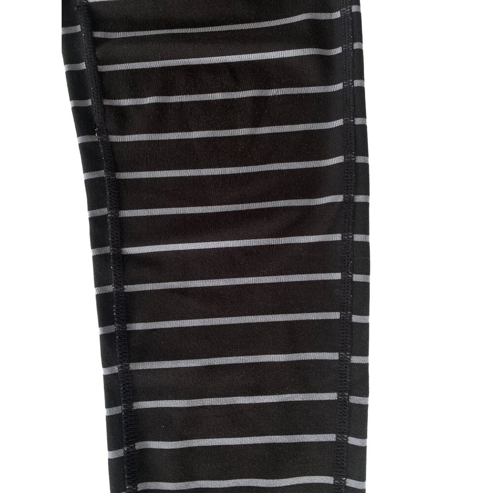Athleta Leggings S Chaturanga Stripe Tight Black Gray Full Ankle 27" Yoga - Picture 9 of 10